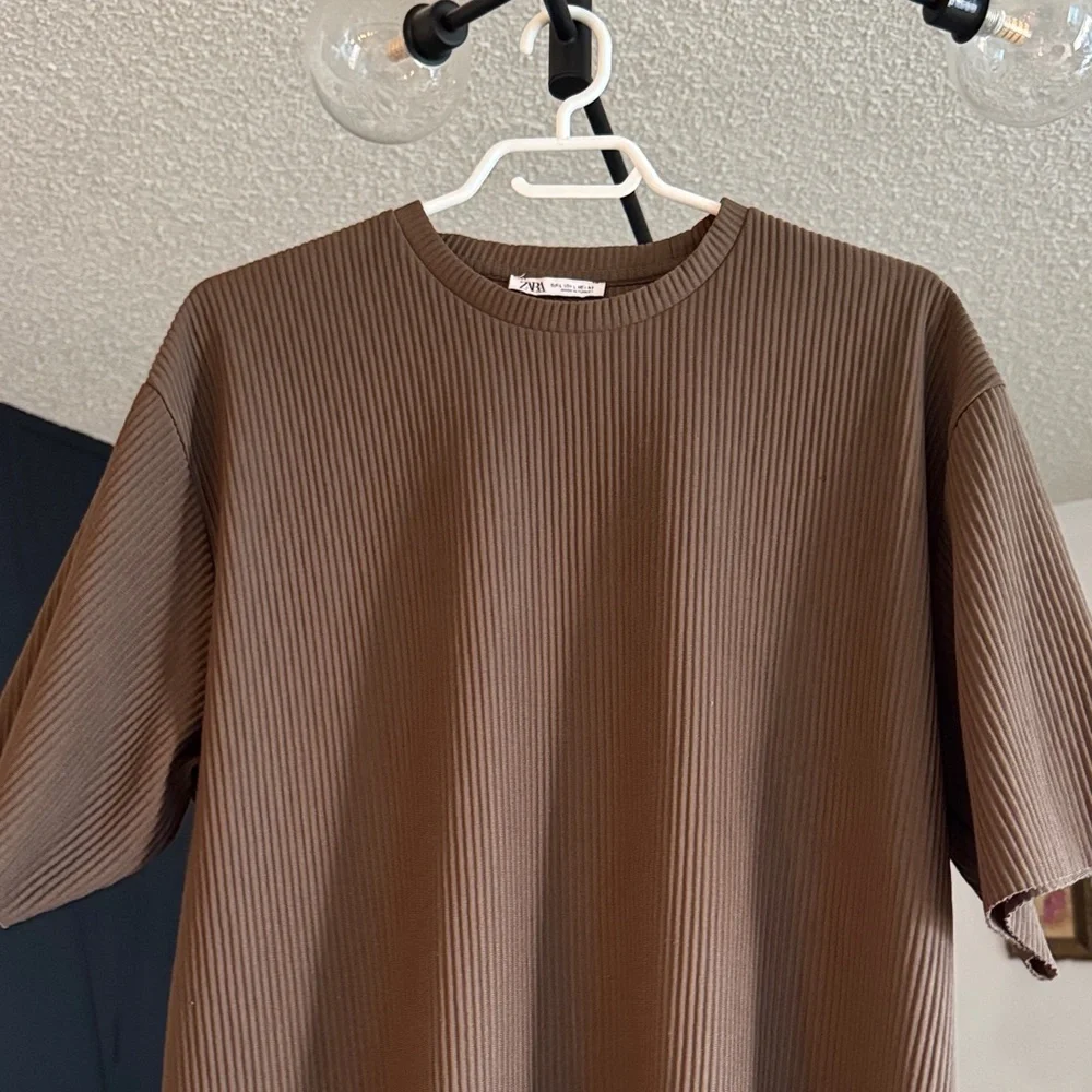 Zara OTTOMAN KNIT T-SHIRT - Picture 2 of 5